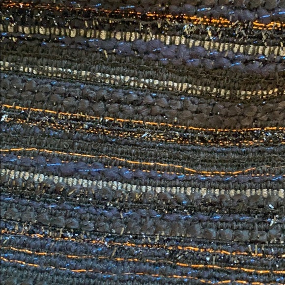 J Crew Black Metallic Orange Blue Skirt Festive 4 - Picture 6 of 12